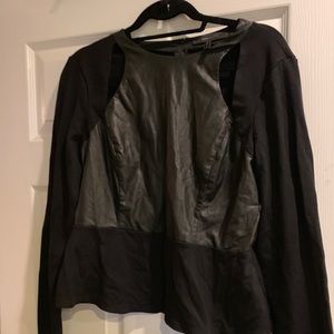 Bcbg faux leather cutout top